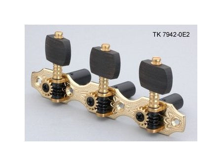 Allparts TK-7942-0E2 Gold-Ebony Classical Hauser Style Tuner Set- set of 2 pcs