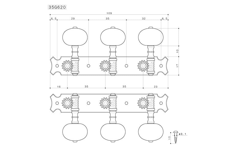 Allparts TK-7948 Gotoh 35G620 Classical Tuner Set