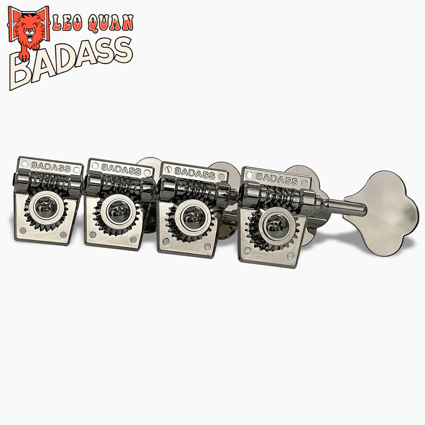 Allparts Leo Quan Badass OGT Bass Keys, Open Gear Large Post, 4-in-line set, Nickel