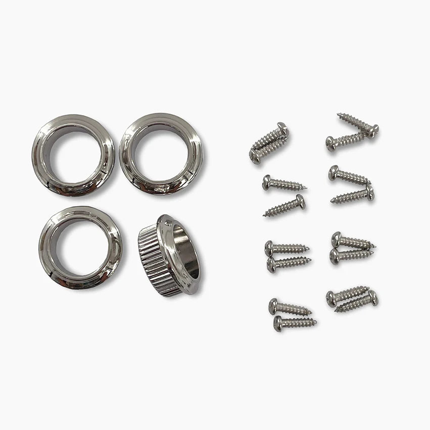 Allparts Leo Quan Badass OGT Bass Keys, Open Gear Large Post, 4-in-line set, Nickel, Bushings