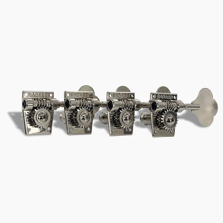 Allparts Leo Quan Badass OGT Bass Keys, Open Gear Large Post, 4-in-line set, Nickel