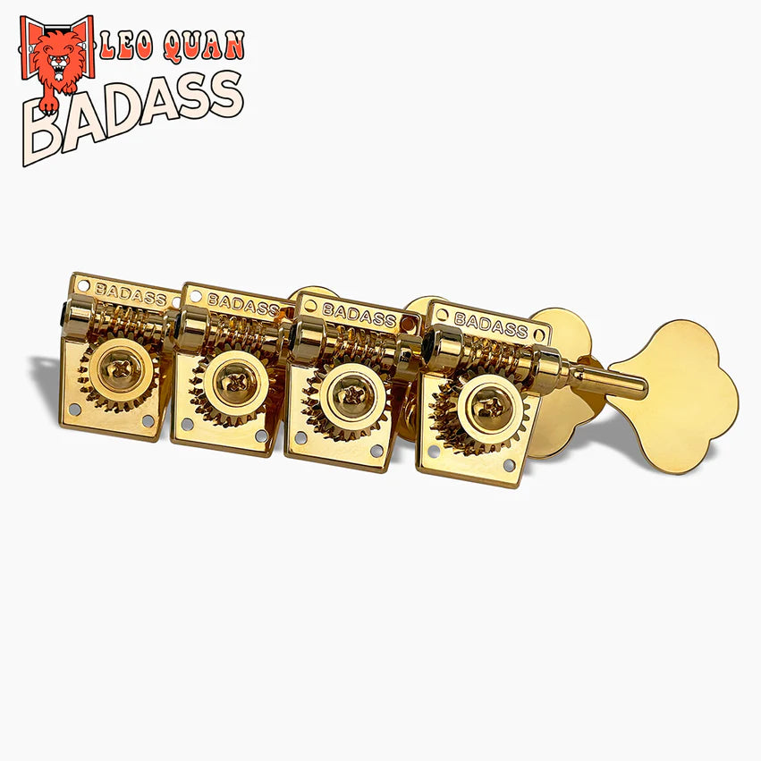 Allparts Leo Quan Badass OGT Bass Keys, Open Gear Large Post, 4-in-line set, Gold