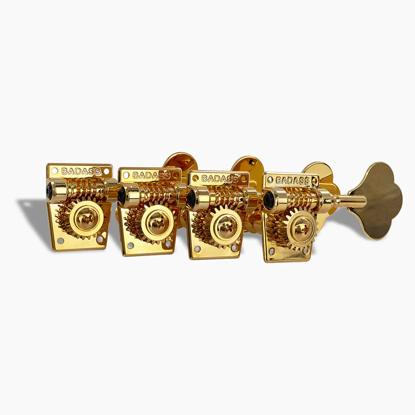 Allparts Leo Quan Badass OGT Bass Keys, Open Gear Large Post, 4-in-line set, Gold