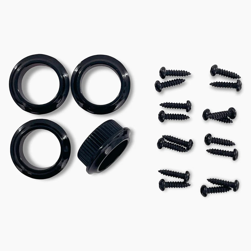 Allparts Leo Quan Badass OGT Bass Keys, Open Gear Large Post, 4-in-line set, Black, Bushing