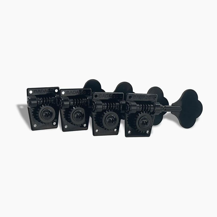 Allparts Leo Quan Badass OGT Bass Keys, Open Gear Large Post, 4-in-line set, Black