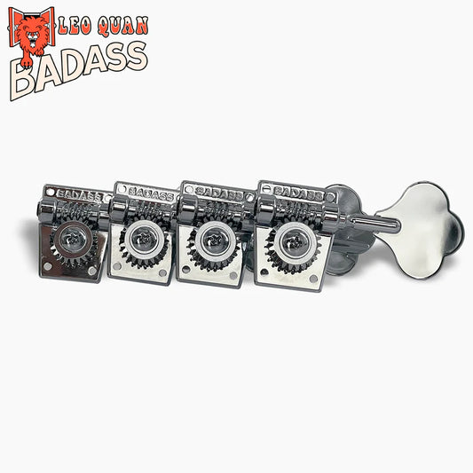 Allparts Leo Quan Badass OGT Bass Keys, Open Gear Large Post, 4-in-line set, Chrome