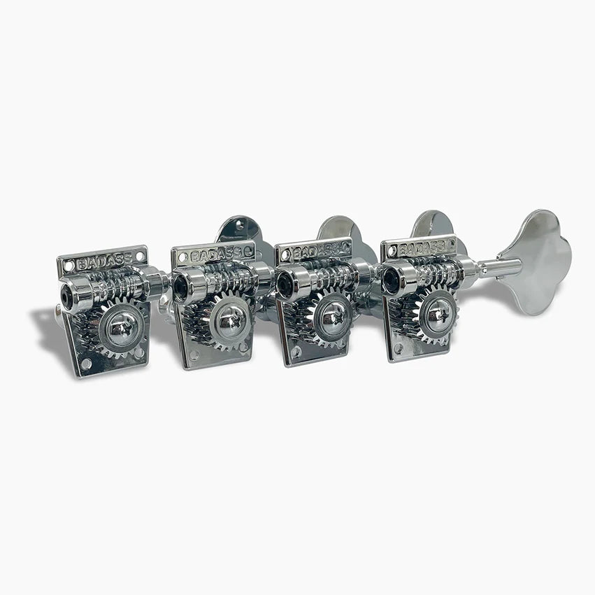 Allparts Leo Quan Badass OGT Bass Keys, Open Gear Large Post, 4-in-line set, Chrome