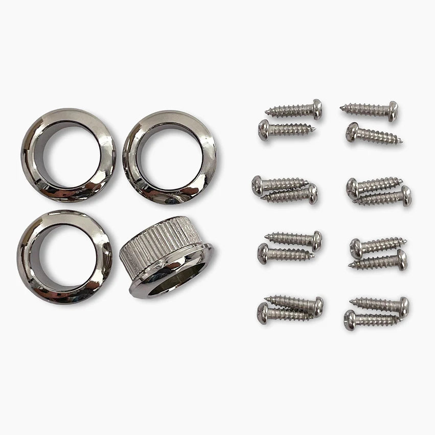 Leo Quan® Badass OGT™ Bass Keys, Open Gear Small Post, 4-in-line set, Nickel, Bushings