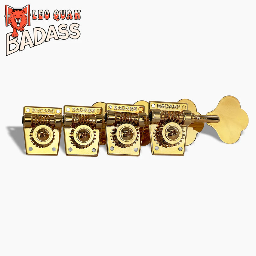 Leo Quan® Badass OGT™ Bass Keys, Open Gear Small Post, 4-in-line set, Gold