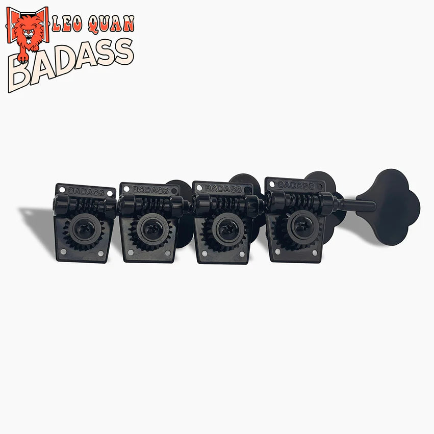 Leo Quan® Badass OGT™ Bass Keys, Open Gear Small Post, 4-in-line set, Black
