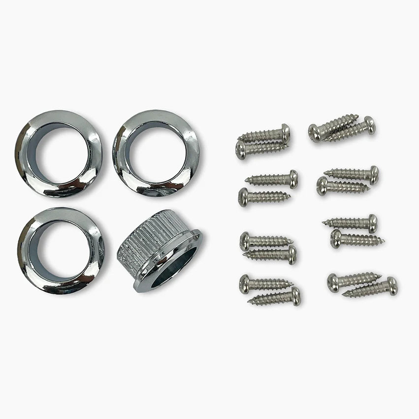 Leo Quan® Badass OGT™ Bass Keys, Open Gear Small Post, 4-in-line set, Chrome, Bushings