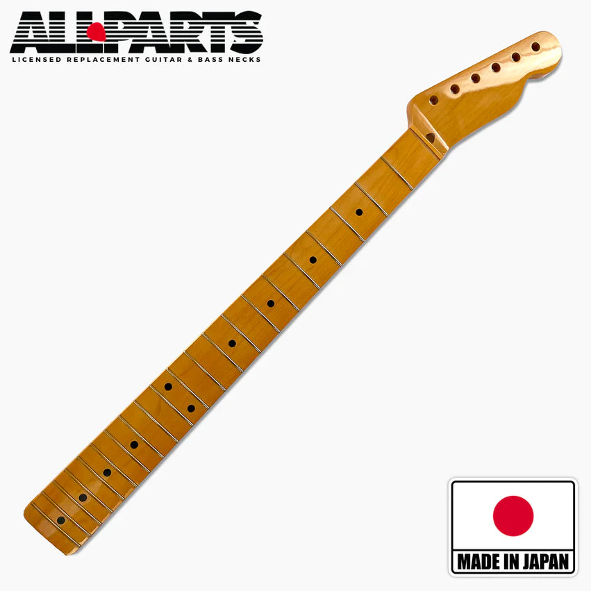 Allparts Replacement Chunky Nitro Maple Neck For Tele, with Nitrocellulose Finish Topcoat