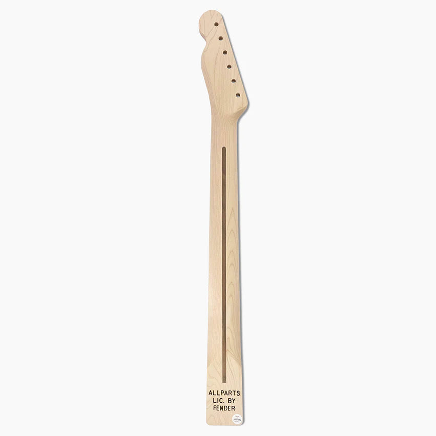 Allparts Replacement Neck for Telecaster, Solid Maple, 22 Frets, No finish, Back