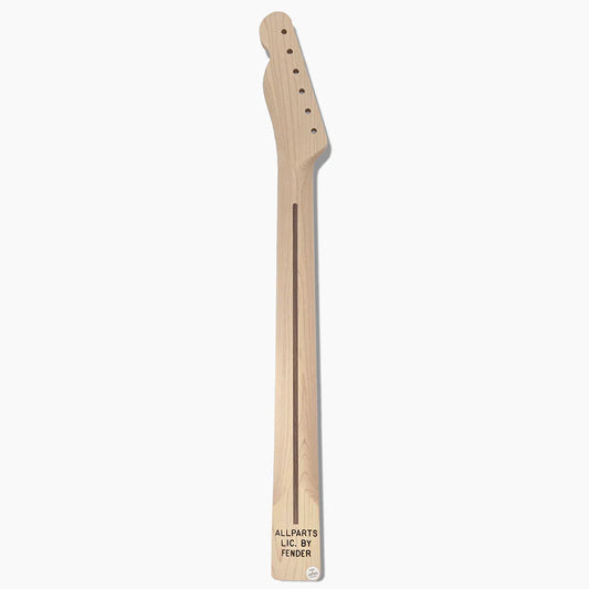Allparts Replacement Vee Profile Neck for Tele, Solid Maple, No Finish, 21 Frets, Back