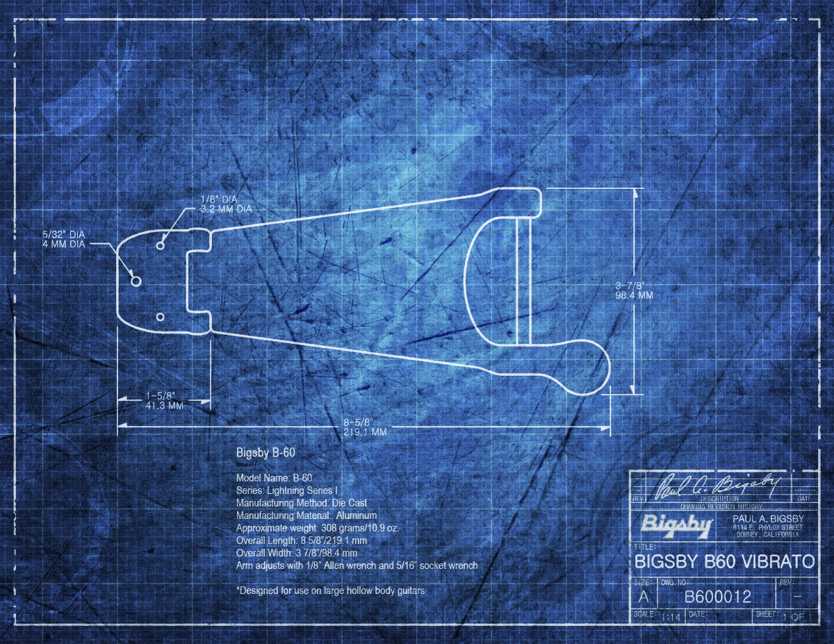 Allparts TP-3653-001 Bigsby B60 Vibrato Tailpiece Nickel