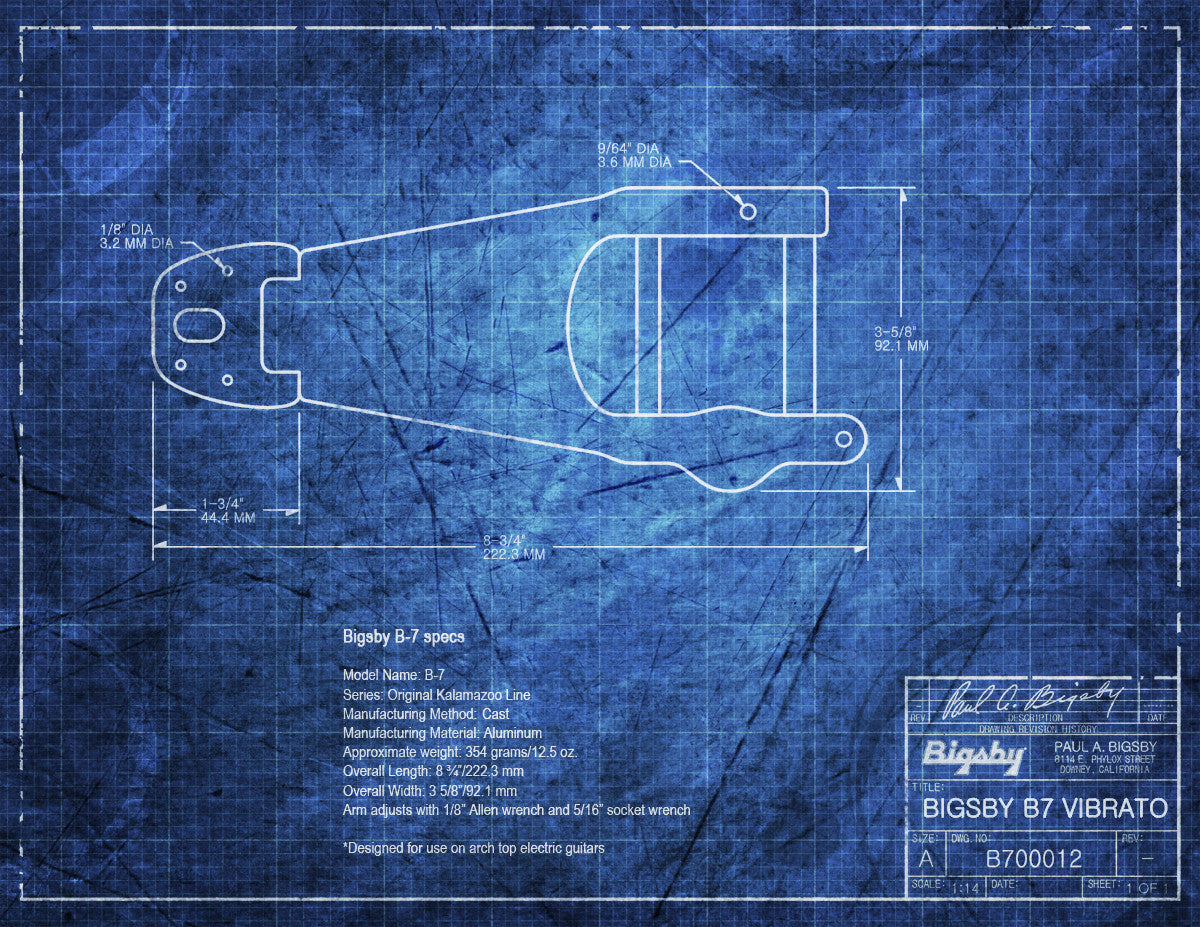 Allparts TP-3670 Bigsby B7 Vibrato Tailpiece