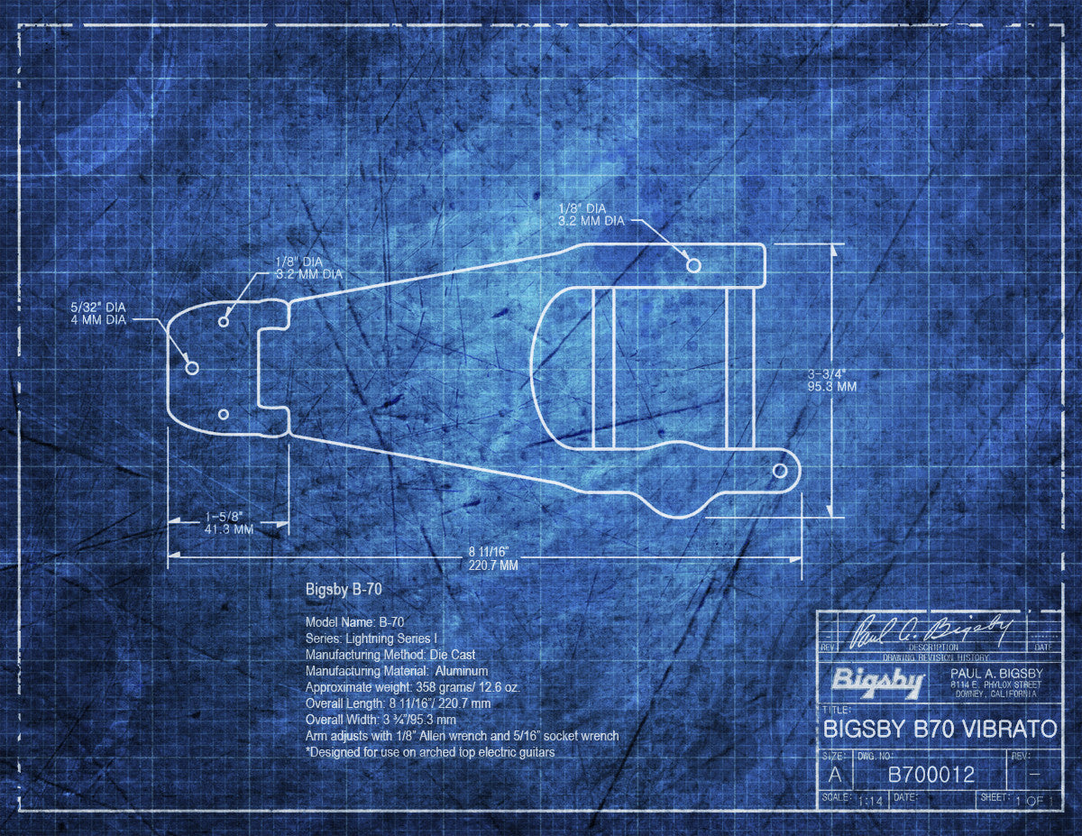 Allparts TP-3673 Licensed Bigsby B70 Vibrato Tailpiece