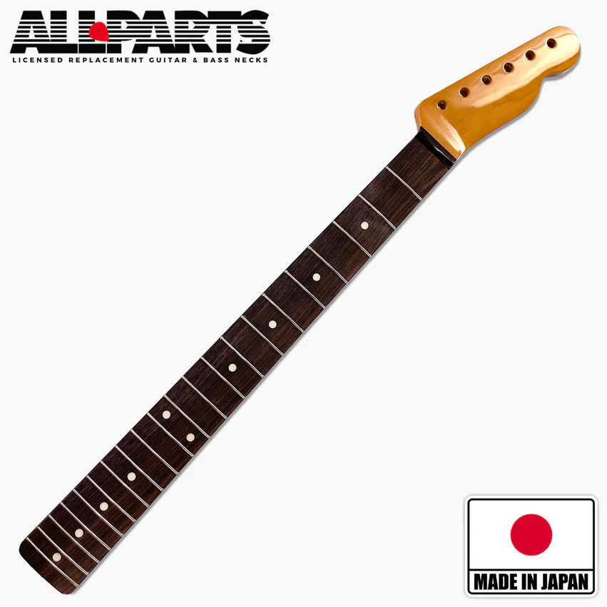 Allparts Replacement Neck for Tele, Maple with Rosewood Fingerboard, 21 Frets, With Finish