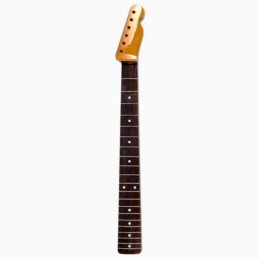 Allparts Replacement Neck for Tele, Maple with Rosewood Fingerboard, 21 Frets, With Finish, Full