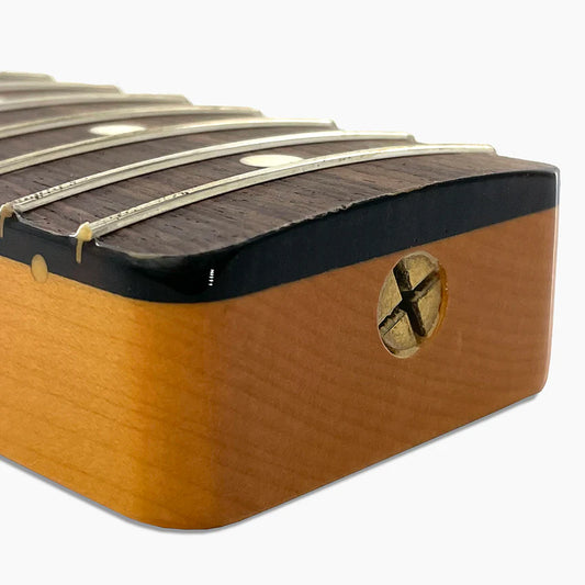 Allparts Replacement Neck for Tele, Maple with Rosewood Fingerboard, 21 Frets, With Finish, Angled Heel