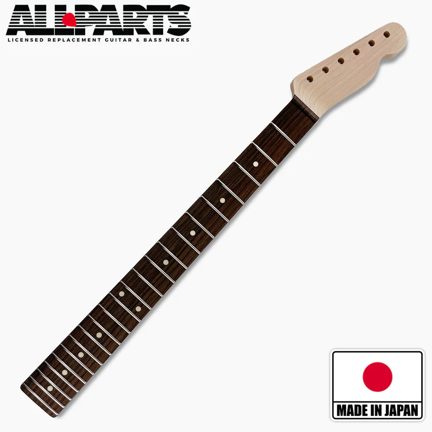 Allparts Replacement Rosewood 22 Fret Neck for Tele, No Finish
