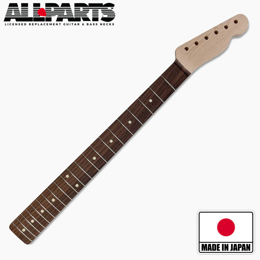 Allparts Replacement 62 Guitar Neck for Tele, Veneer Rosewood Board, No Finish, 21 Frets