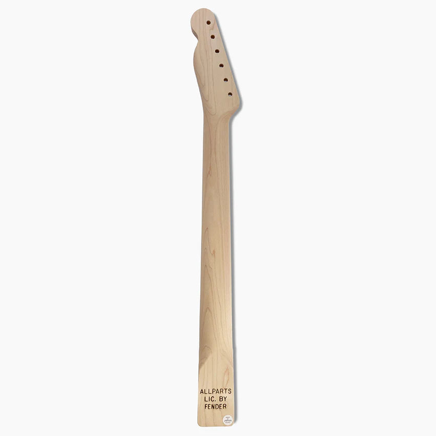 Allparts Replacement 62 Guitar Neck for Tele, Veneer Rosewood Board, No Finish, 21 Frets, Back
