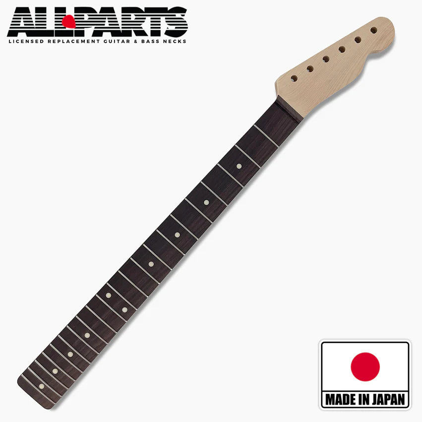 Allparts Replacement Rosewood Neck for Tele, No Finish, 10 Inch Radius, 21 Frets