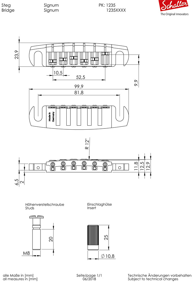 Schaller Signum Dimensions