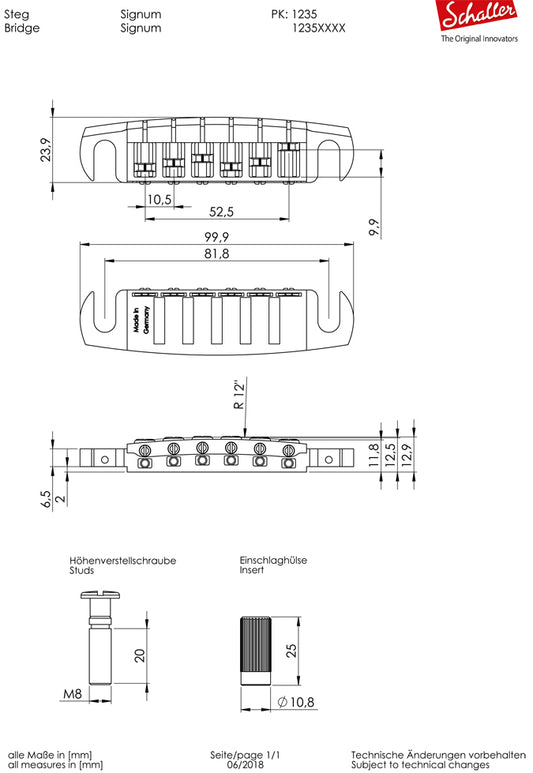 Schaller Signum Dimensions