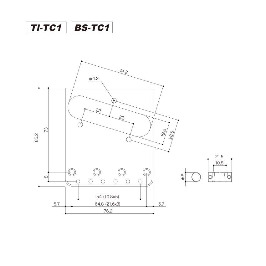 GOTOH Ti-TC1 3-Saddle "Ashtray" Titanium Telecaster Bridge