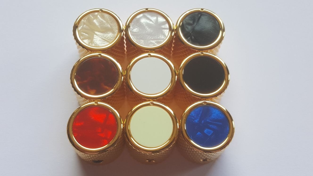 Gold Barrel Knob - Choose your custom inlay!