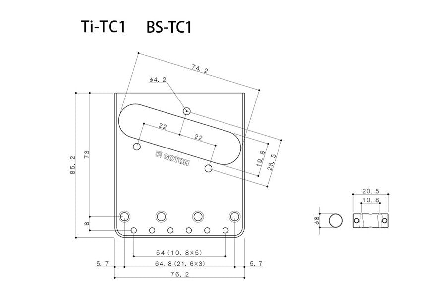 Allparts TB-5132-010 Gotoh In-Tune Engraved Bridge for Telecaster