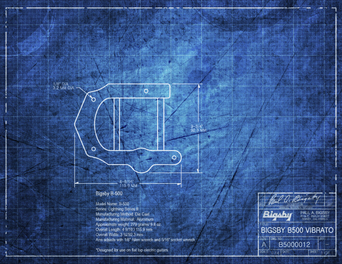 Allparts Bigsby B500 Vibrato Tailpiece Black