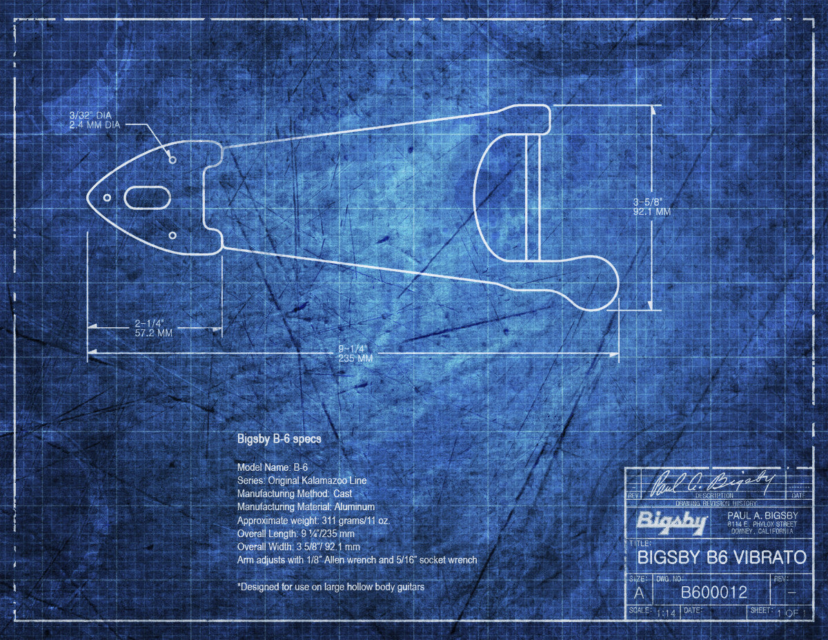 Allparts TP-3650 Bigsby B6 Vibrato Tailpiece